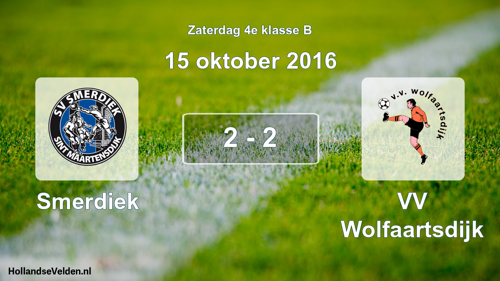 Total number of matches played: Smerdiek - VV Wolfaartsdijk 2 - 2 (15 October 2016)