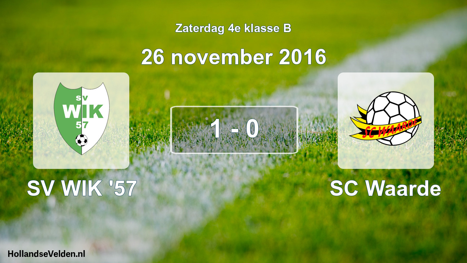 Total number of matches played: SV WIK '57 - SC Waarde 1 - 0 (26 November 2016)
