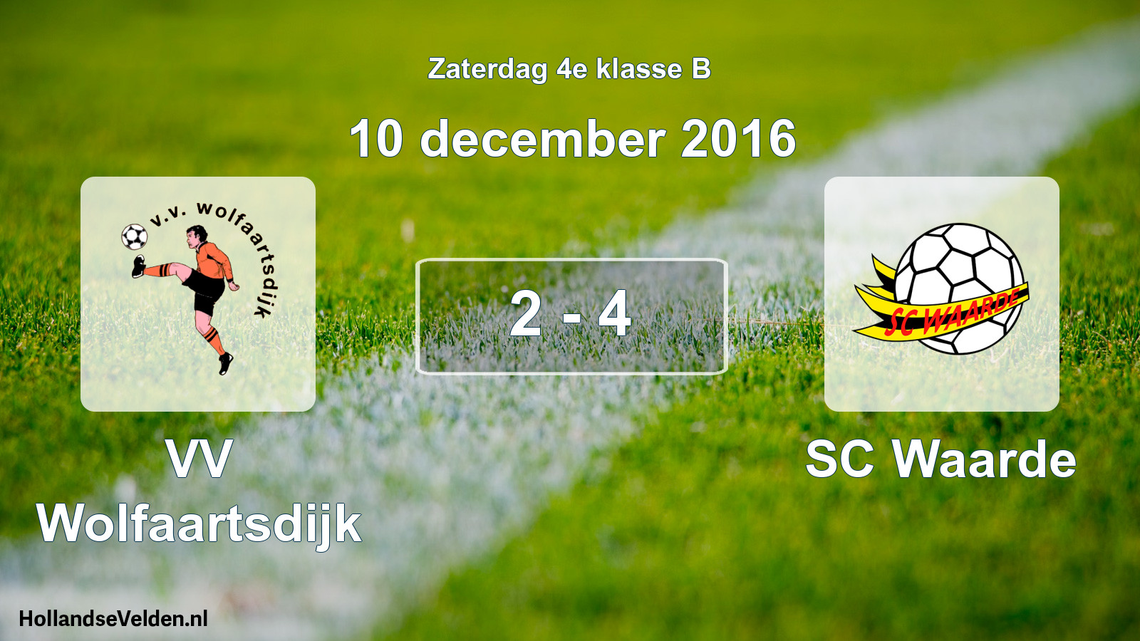 Total number of matches played: VV Wolfaartsdijk - SC Waarde 2 - 4 (10 December 2016)