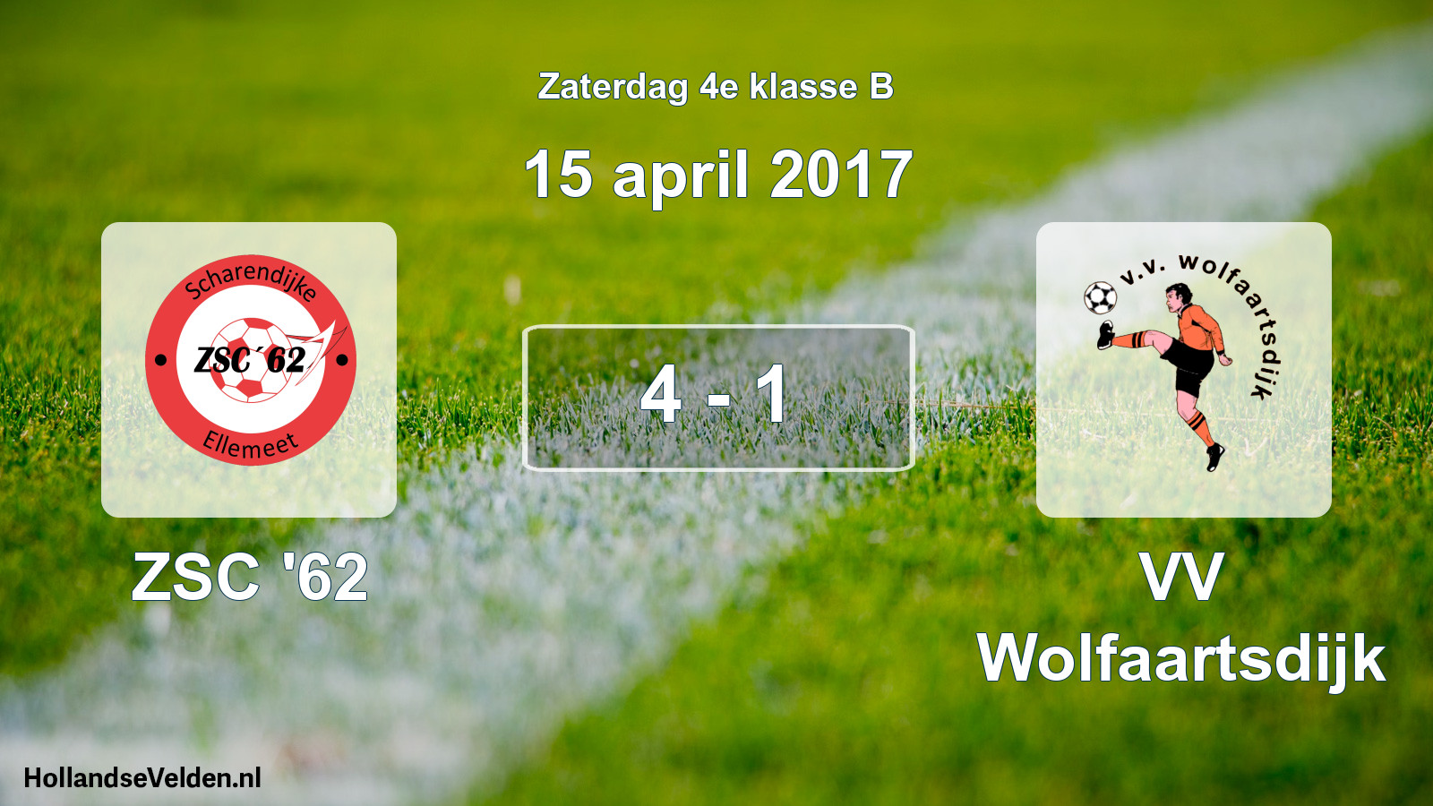 Total number of matches played: ZSC '62 - VV Wolfaartsdijk 4 - 1 (15 April 2017)