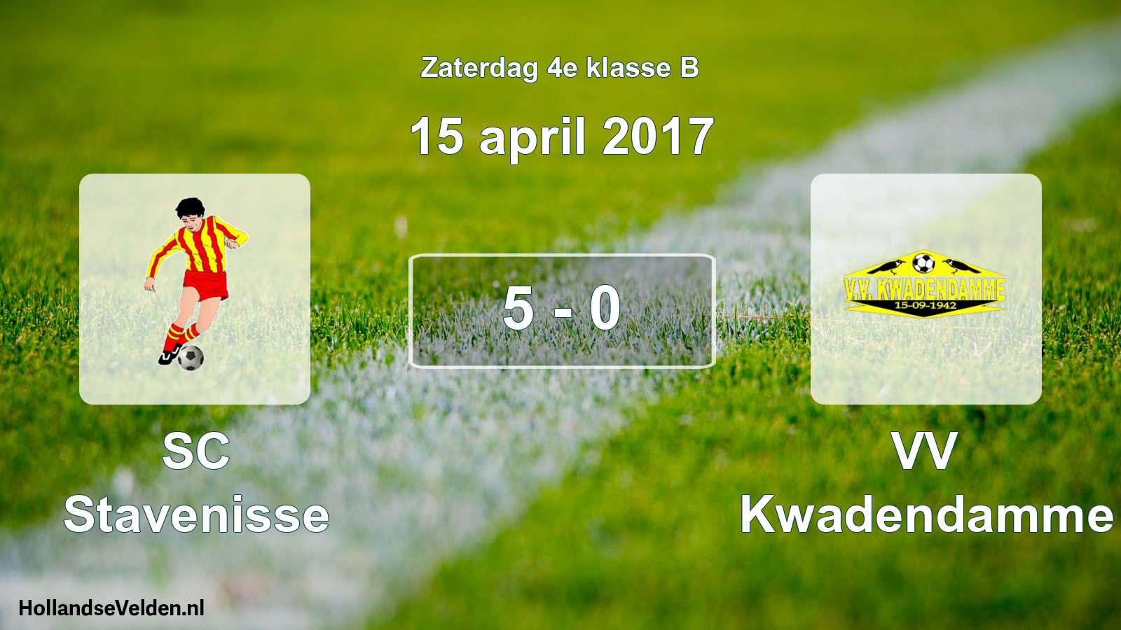Total number of matches played: SC Stavenisse - VV Kwadendamme 5 - 0 (15 April 2017)