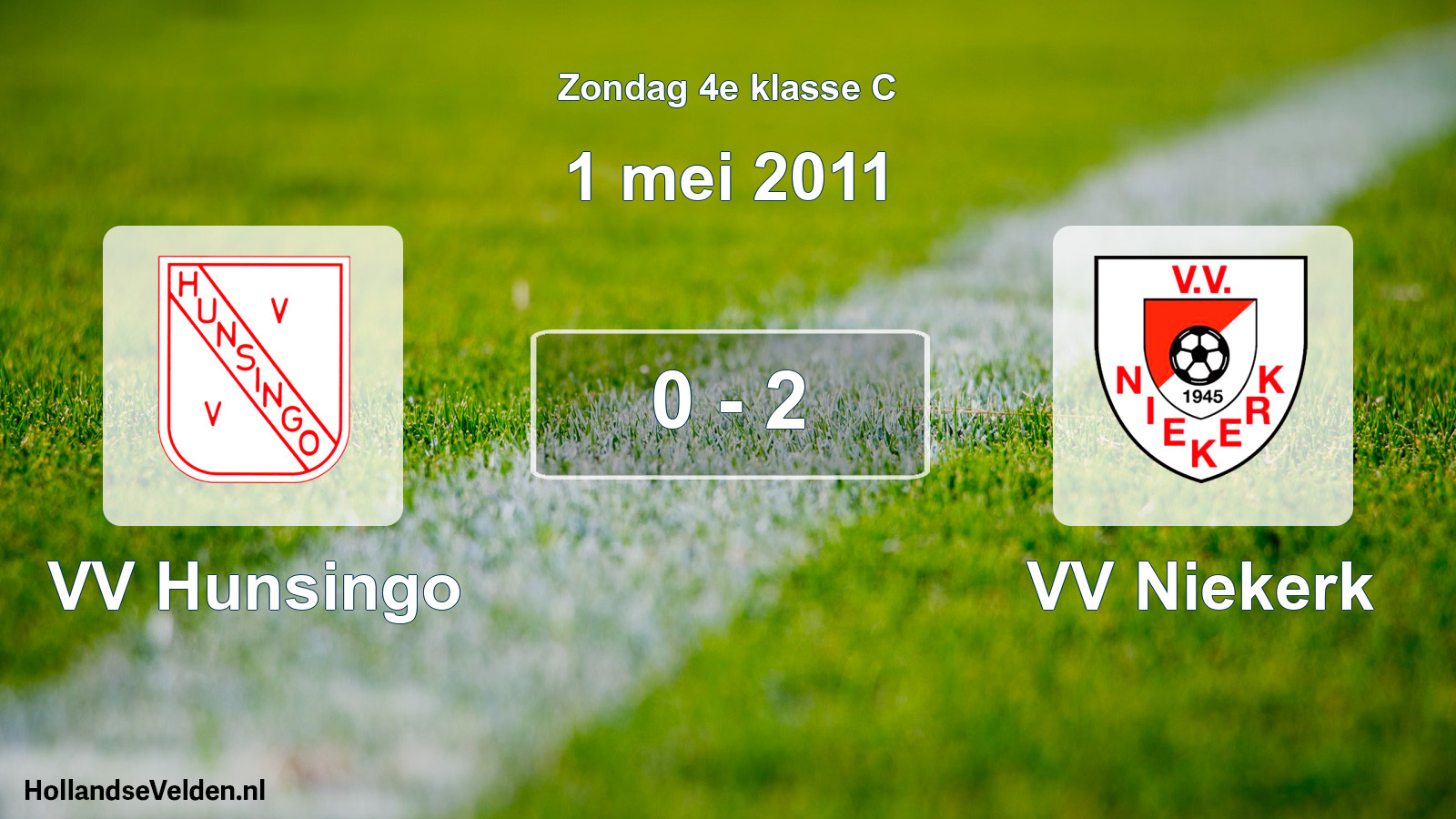 Total number of matches played: VV Hunsingo - VV Niekerk 0 - 2 (1 May 2011)