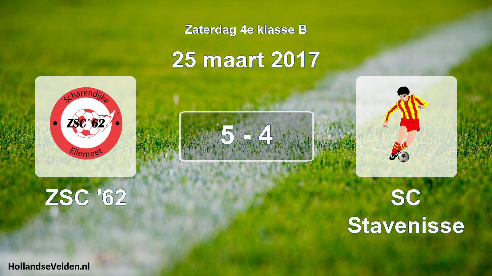 Total number of matches played: ZSC '62 - SC Stavenisse 5 - 4 (25 March 2017)