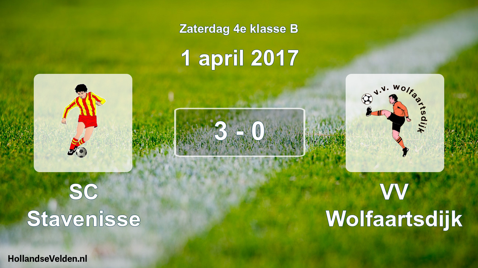 Total number of matches played: SC Stavenisse - VV Wolfaartsdijk 3 - 0 (1 April 2017)