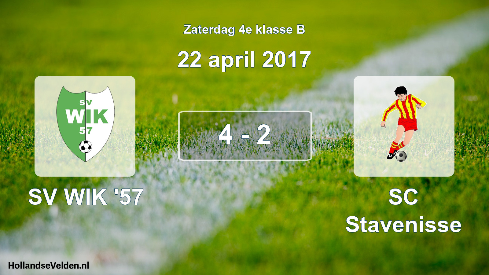 Total number of matches played: SV WIK '57 - SC Stavenisse 4 - 2 (22 April 2017)