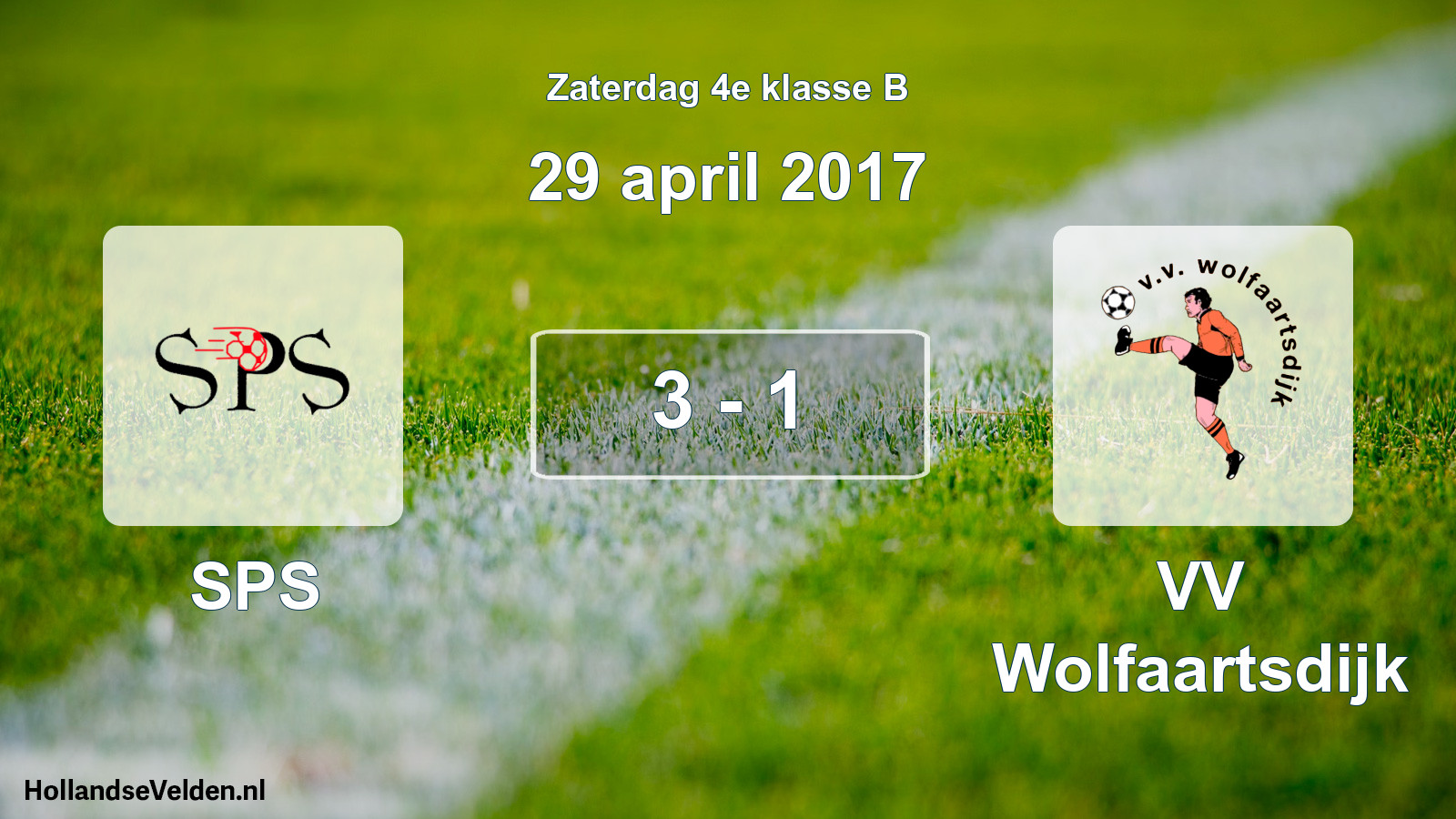 Total number of matches played: SPS - VV Wolfaartsdijk 3 - 1 (29 April 2017)