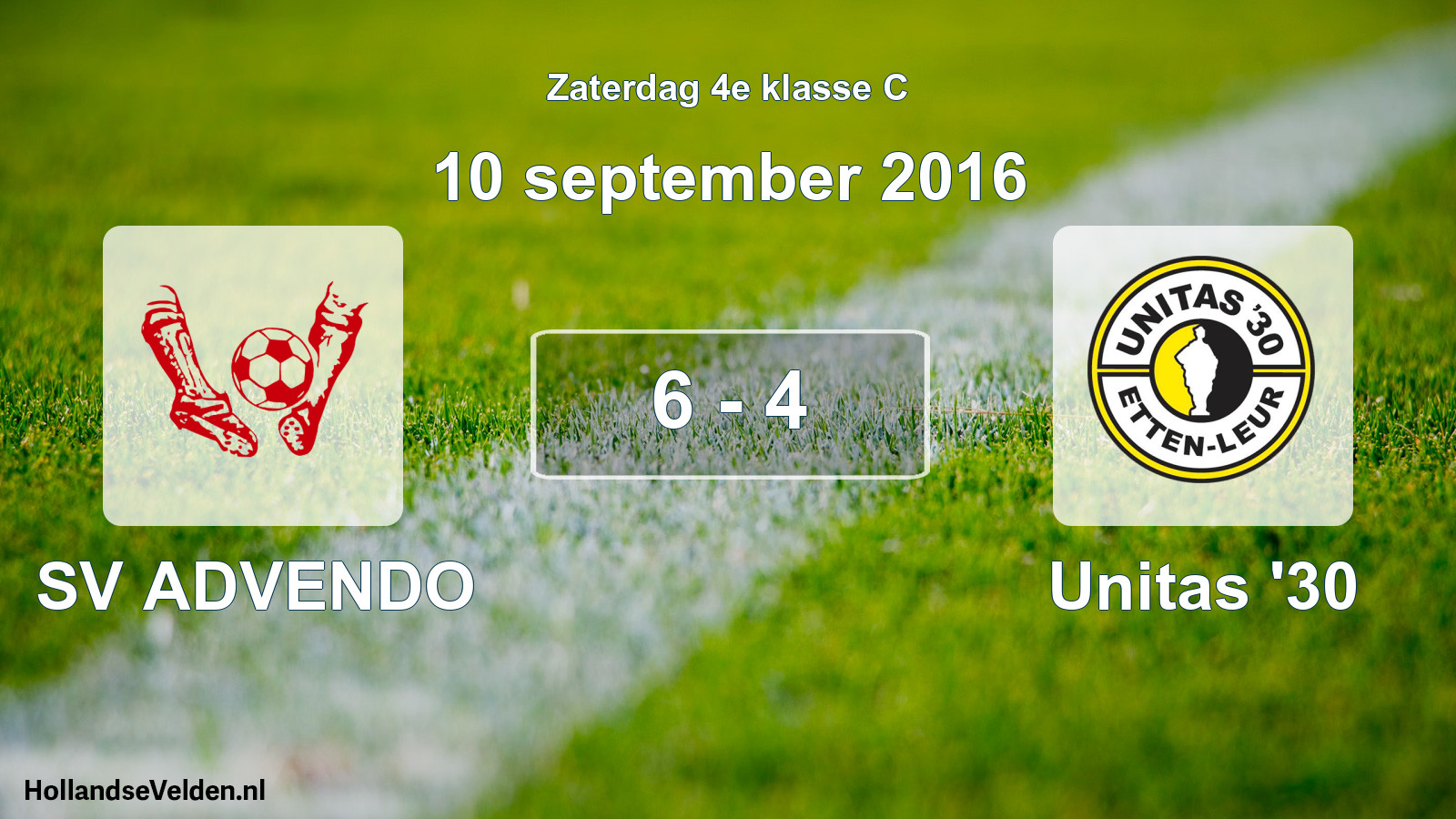 Total number of matches played: SV ADVENDO - Unitas '30 6 - 4 (10 September 2016)