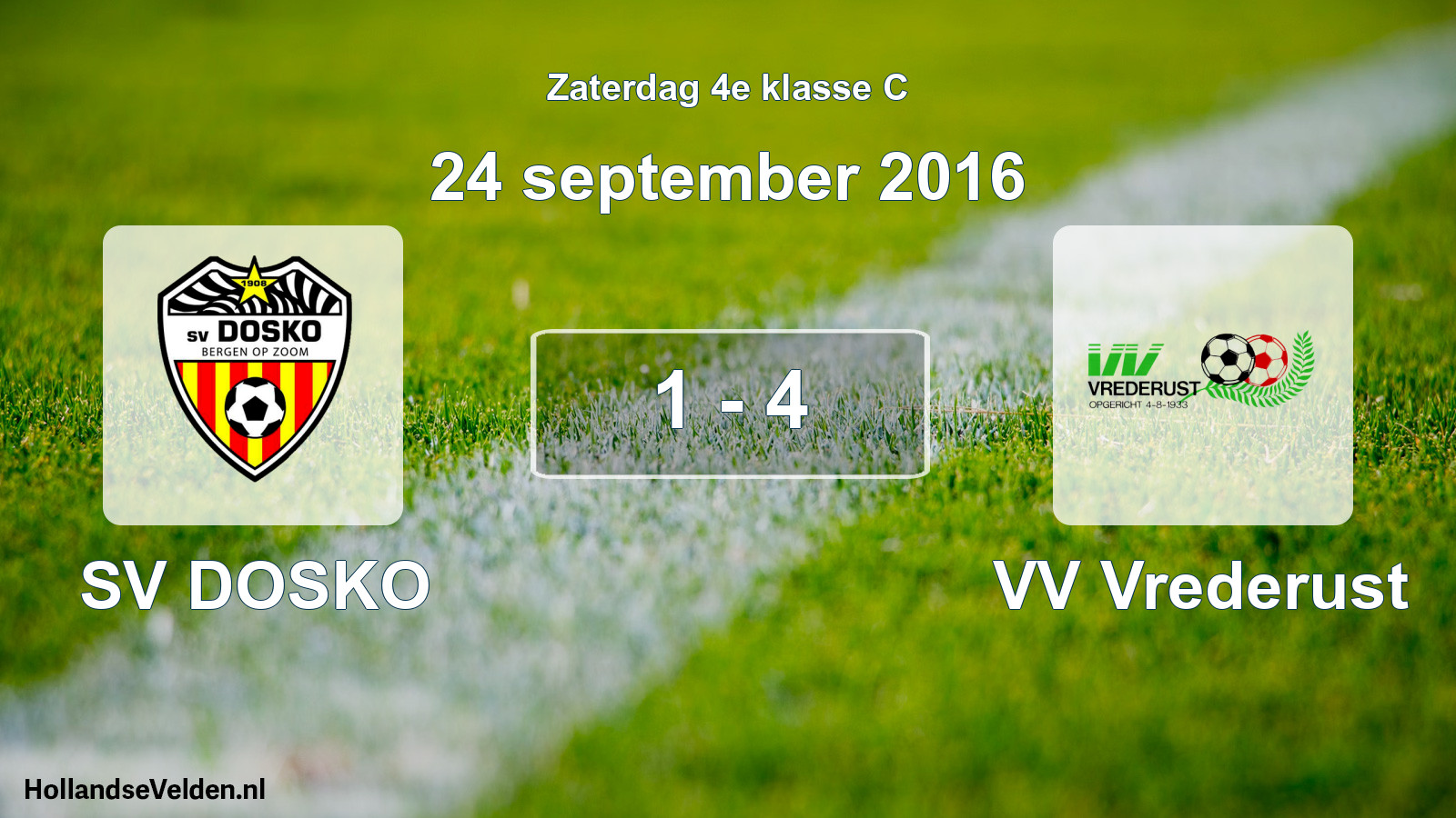Total number of matches played: SV DOSKO - VV Vrederust 1 - 4 (24 September 2016)