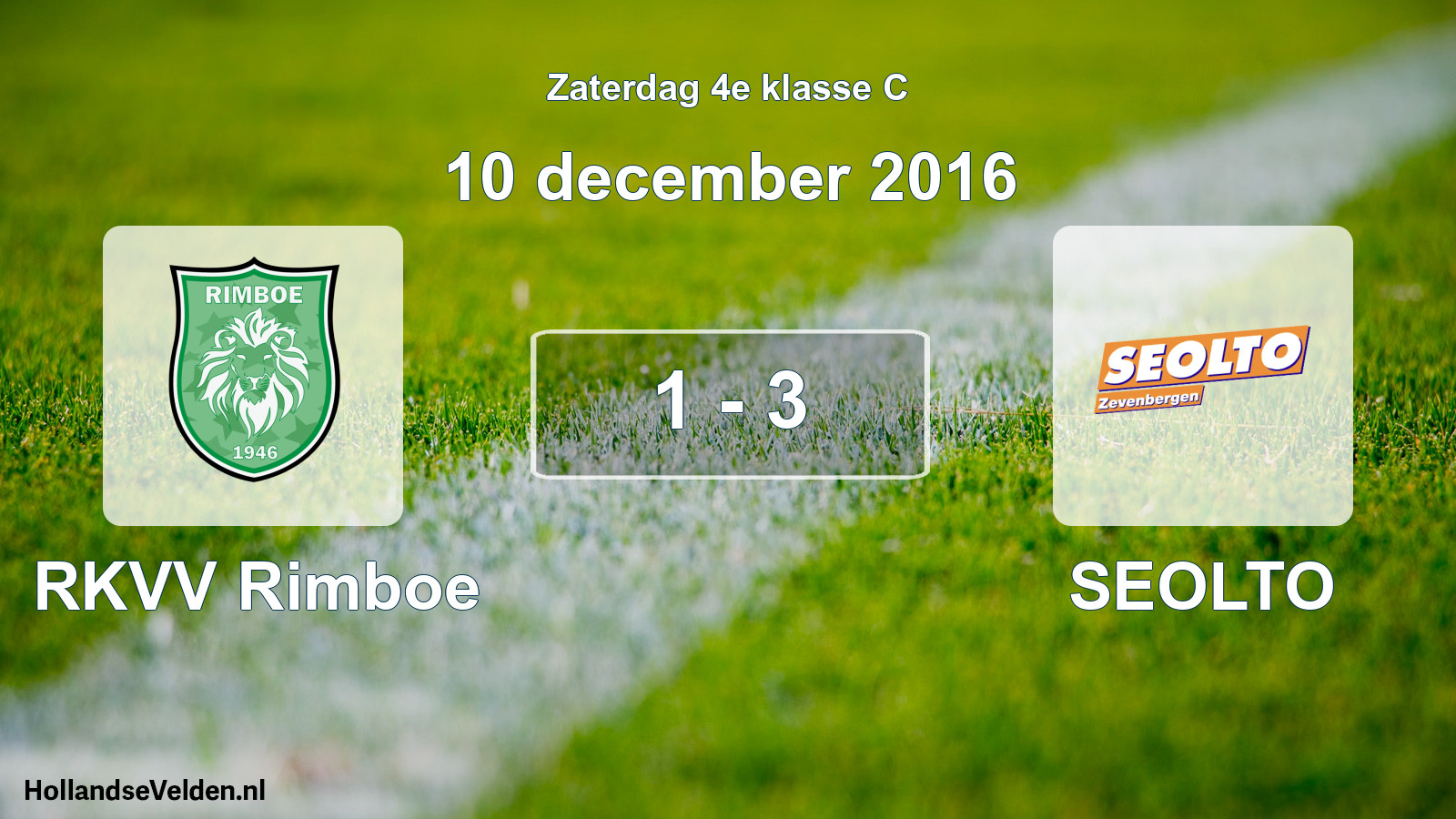 Total number of matches played: RKVV Rimboe - SEOLTO 1 - 3 (10 December 2016)