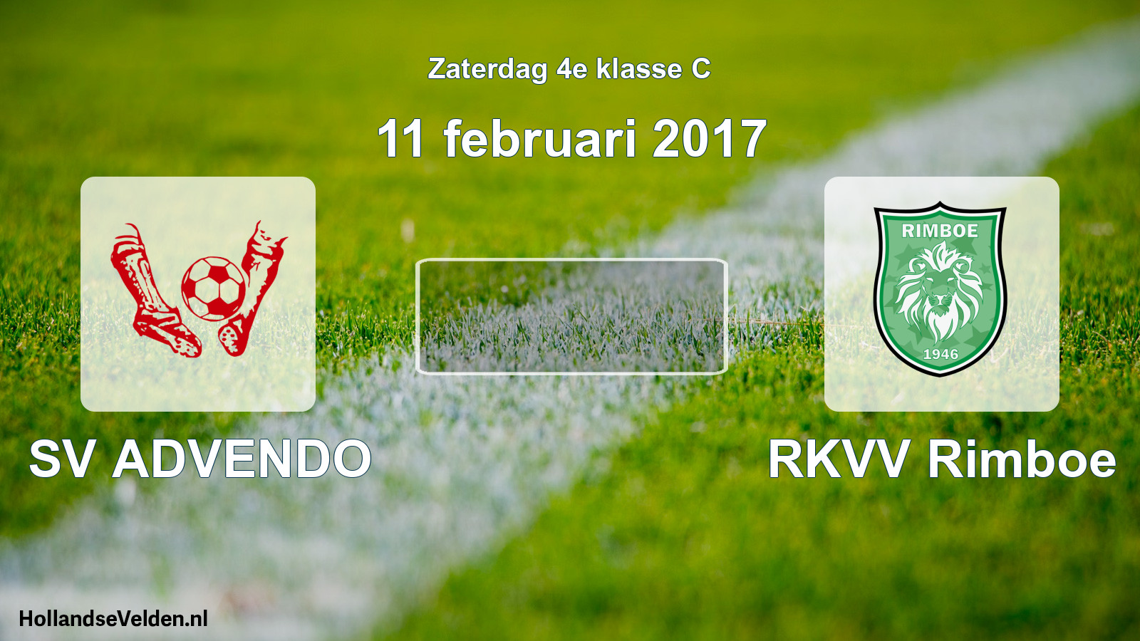Scheduled Match: SV ADVENDO - RKVV Rimboe (11 February 2017)