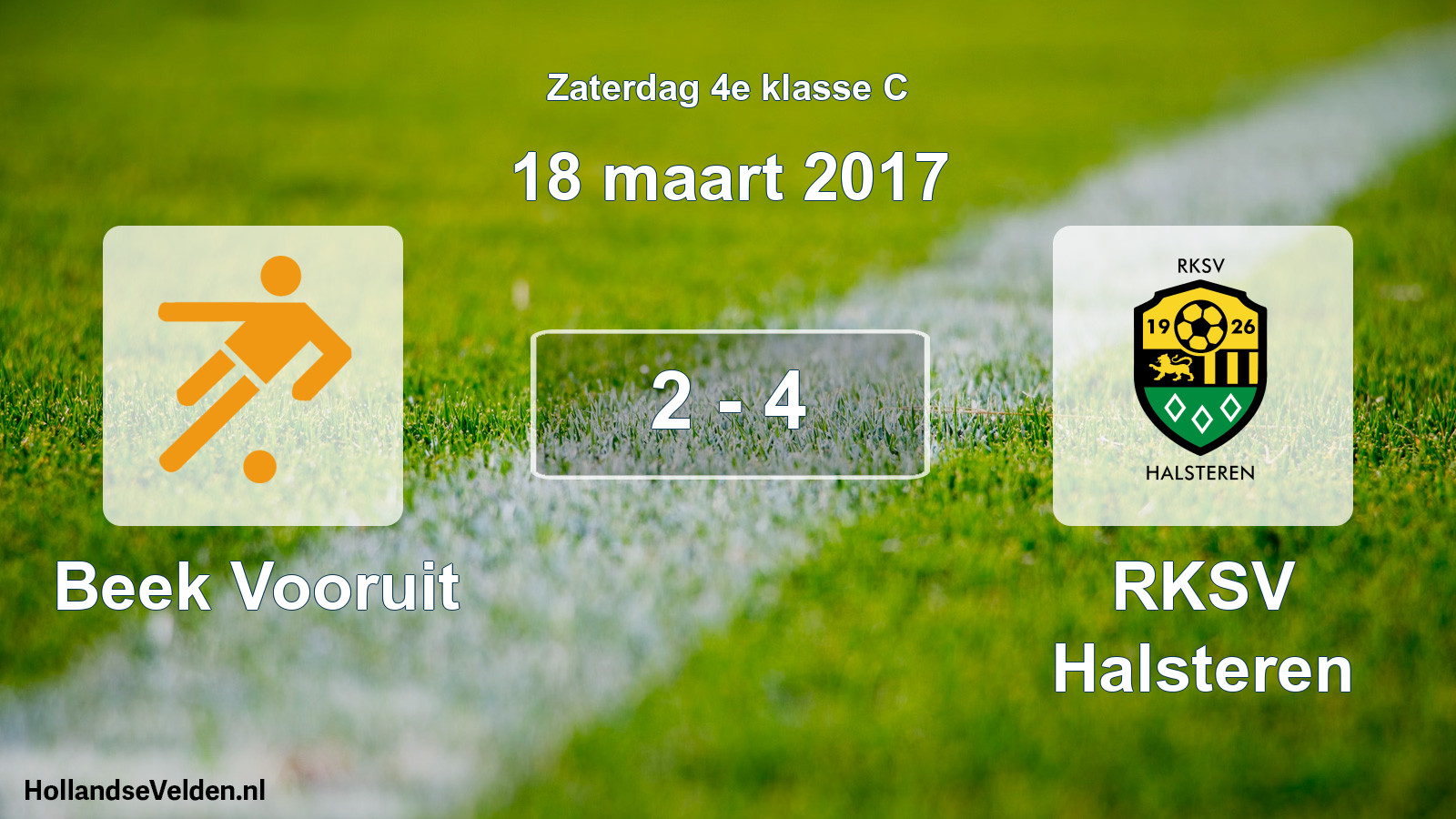 Total number of matches played: Beek Vooruit - RKSV Halsteren 2 - 4 (18 March 2017)