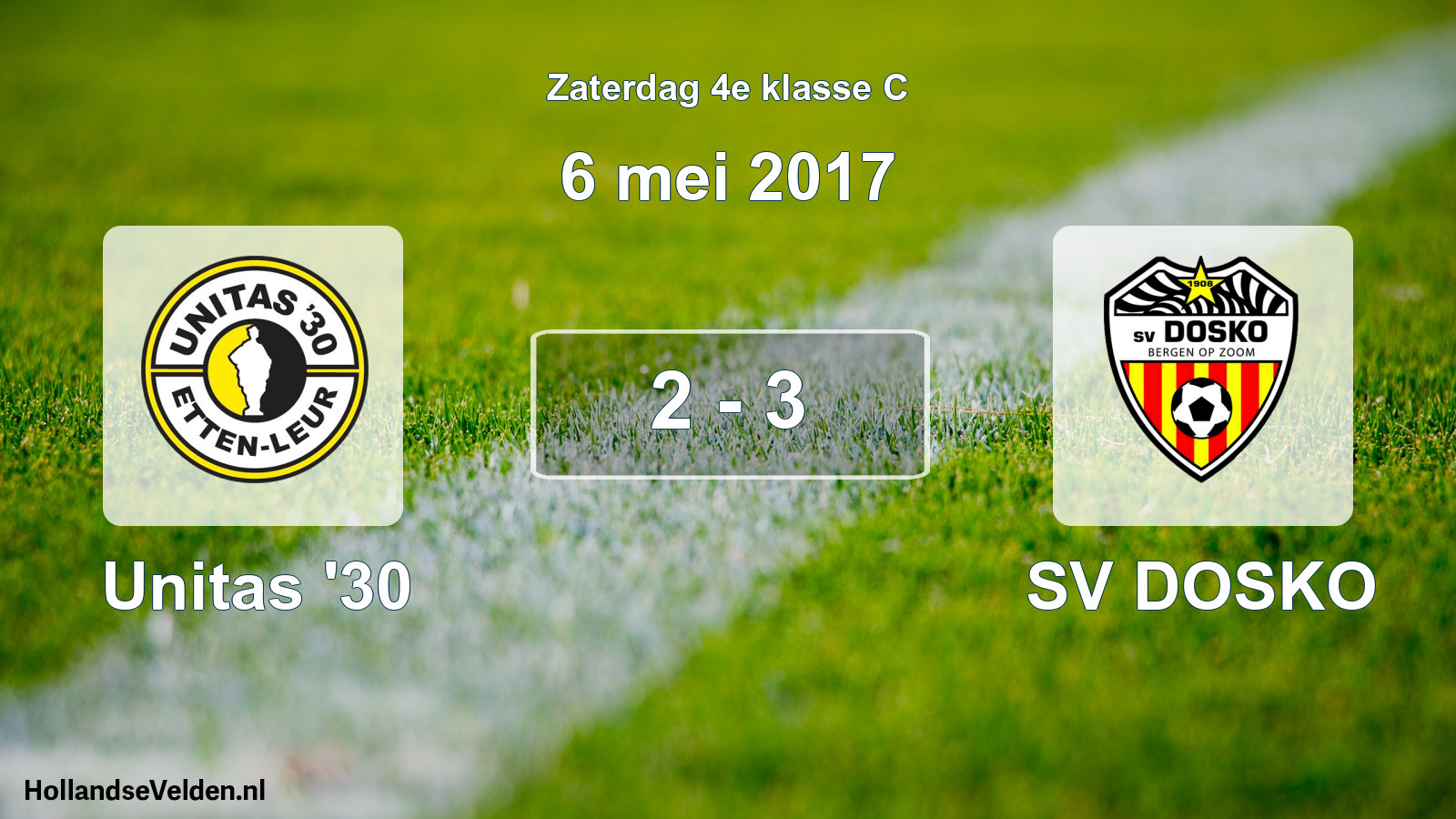 Total number of matches played: Unitas '30 - SV DOSKO 2 - 3 (6 May 2017)