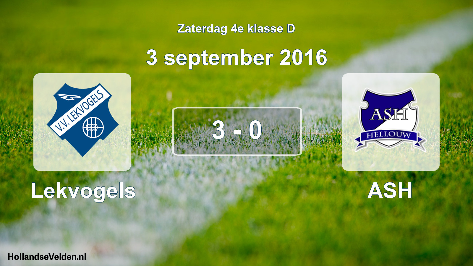 Total number of matches played: Lekvogels - ASH 3 - 0 (3 September 2016)