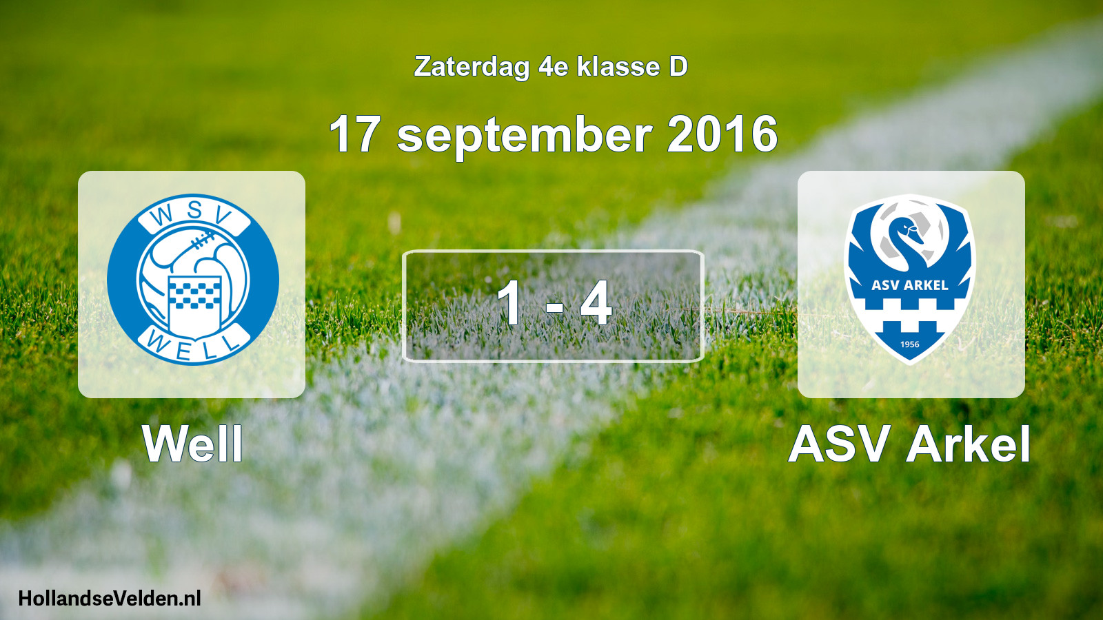 Total number of matches played: Well - ASV Arkel 1 - 4 (17 September 2016)