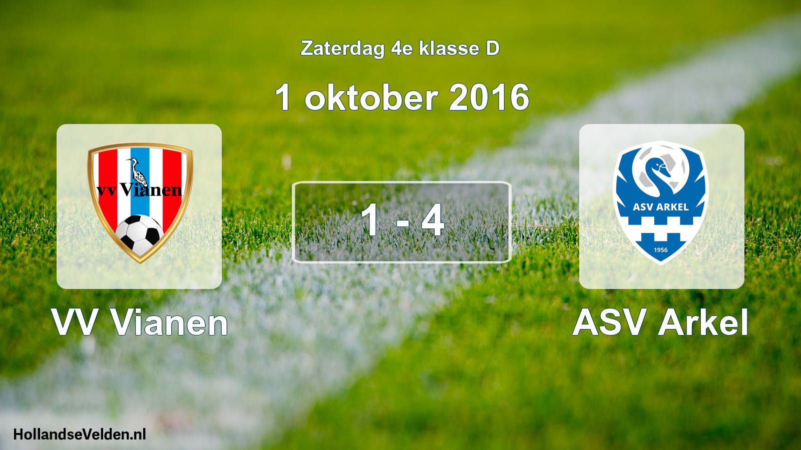 Total number of matches played: VV Vianen - ASV Arkel 1 - 4 (1 October 2016)