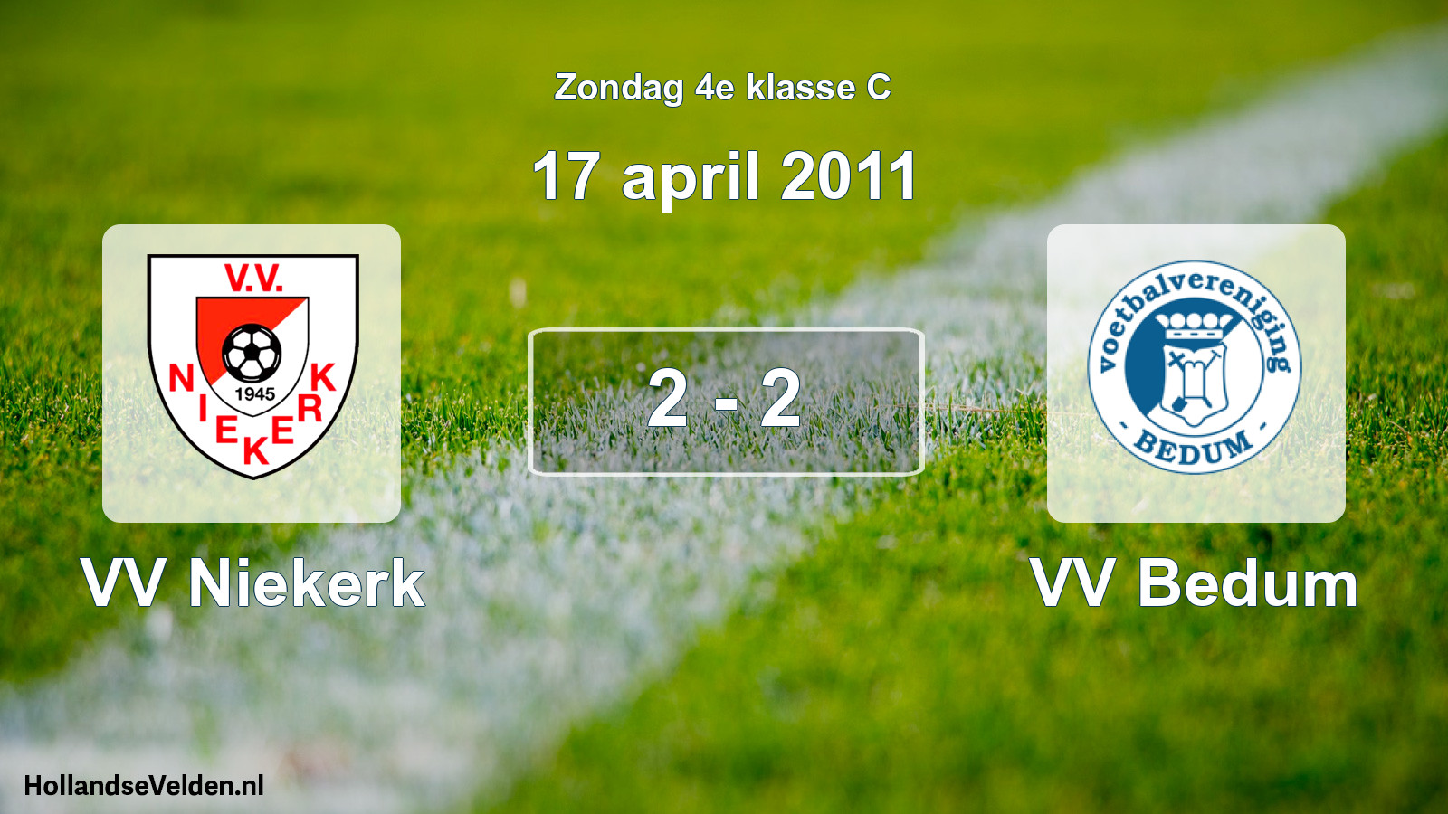 Total number of matches played: VV Niekerk - VV Bedum 2 - 2 (17 April 2011)