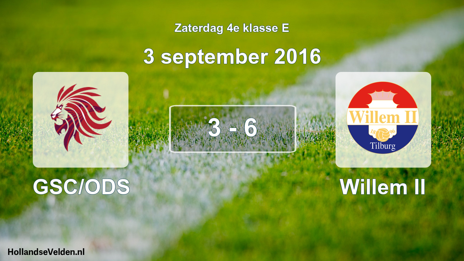 Total number of matches played: GSC/ODS - Willem II 3 - 6 (3 September 2016)