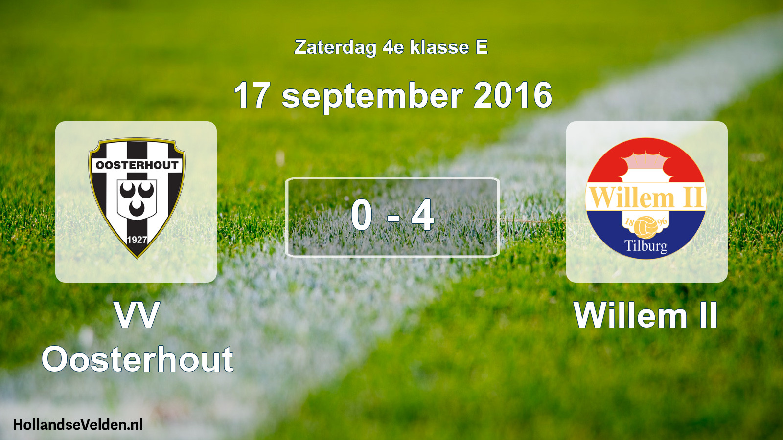 Total number of matches played: VV Oosterhout - Willem II 0 - 4 (17 September 2016)