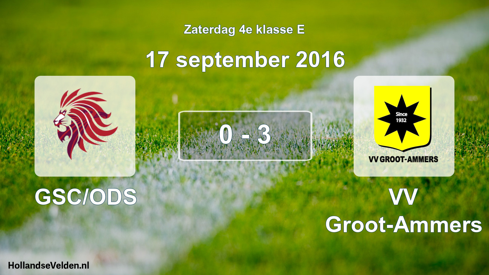Total number of matches played: GSC/ODS - VV Groot-Ammers 0 - 3 (17 September 2016)