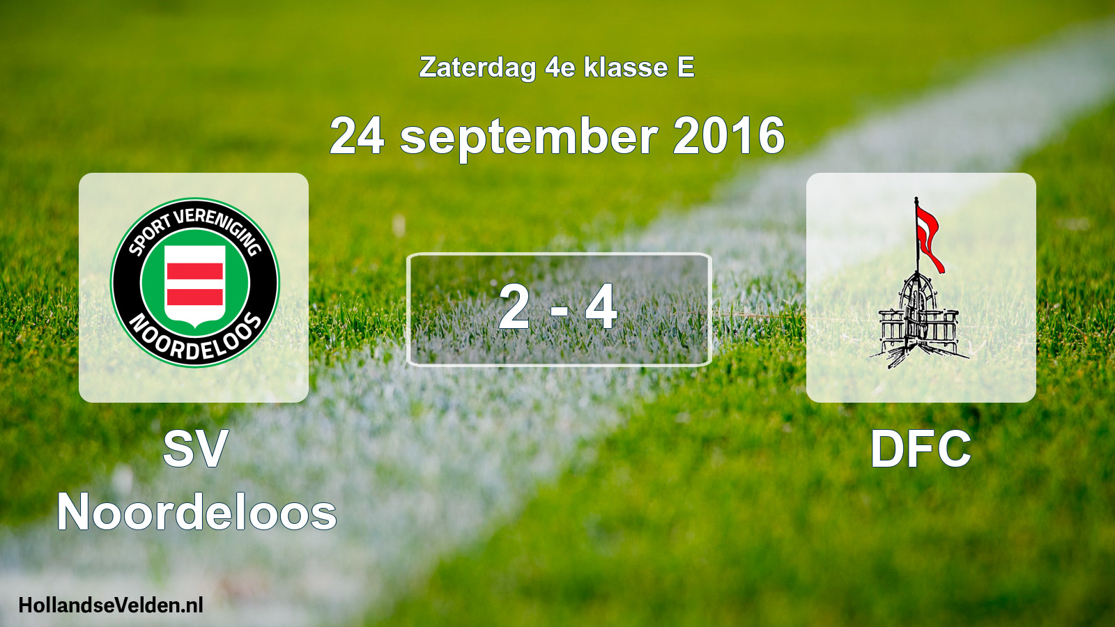 Total number of matches played: SV Noordeloos - DFC 2 - 4 (24 September 2016)