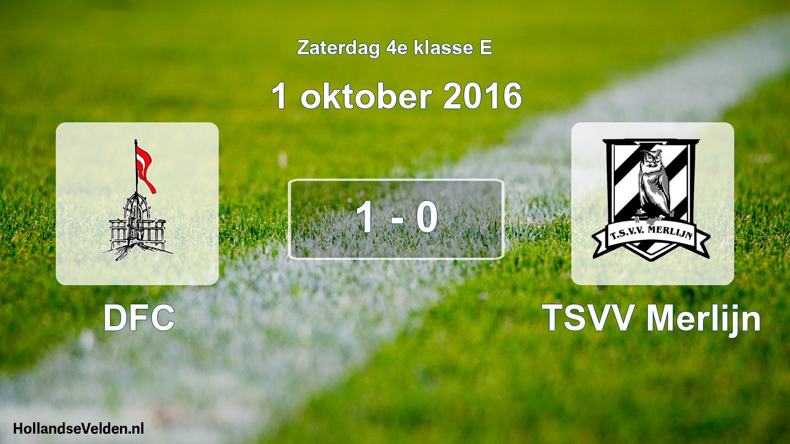 Total number of matches played: DFC - TSVV Merlijn 1 - 0 (1 October 2016)