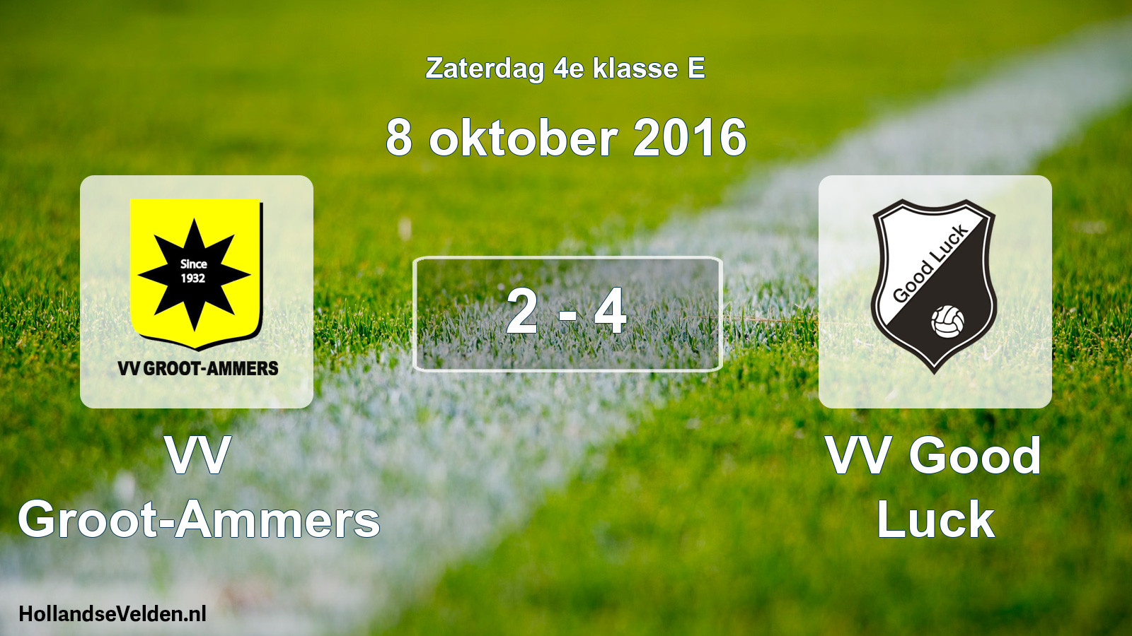 Total number of matches played: VV Groot-Ammers - VV Good Luck 2 - 4 (8 October 2016)