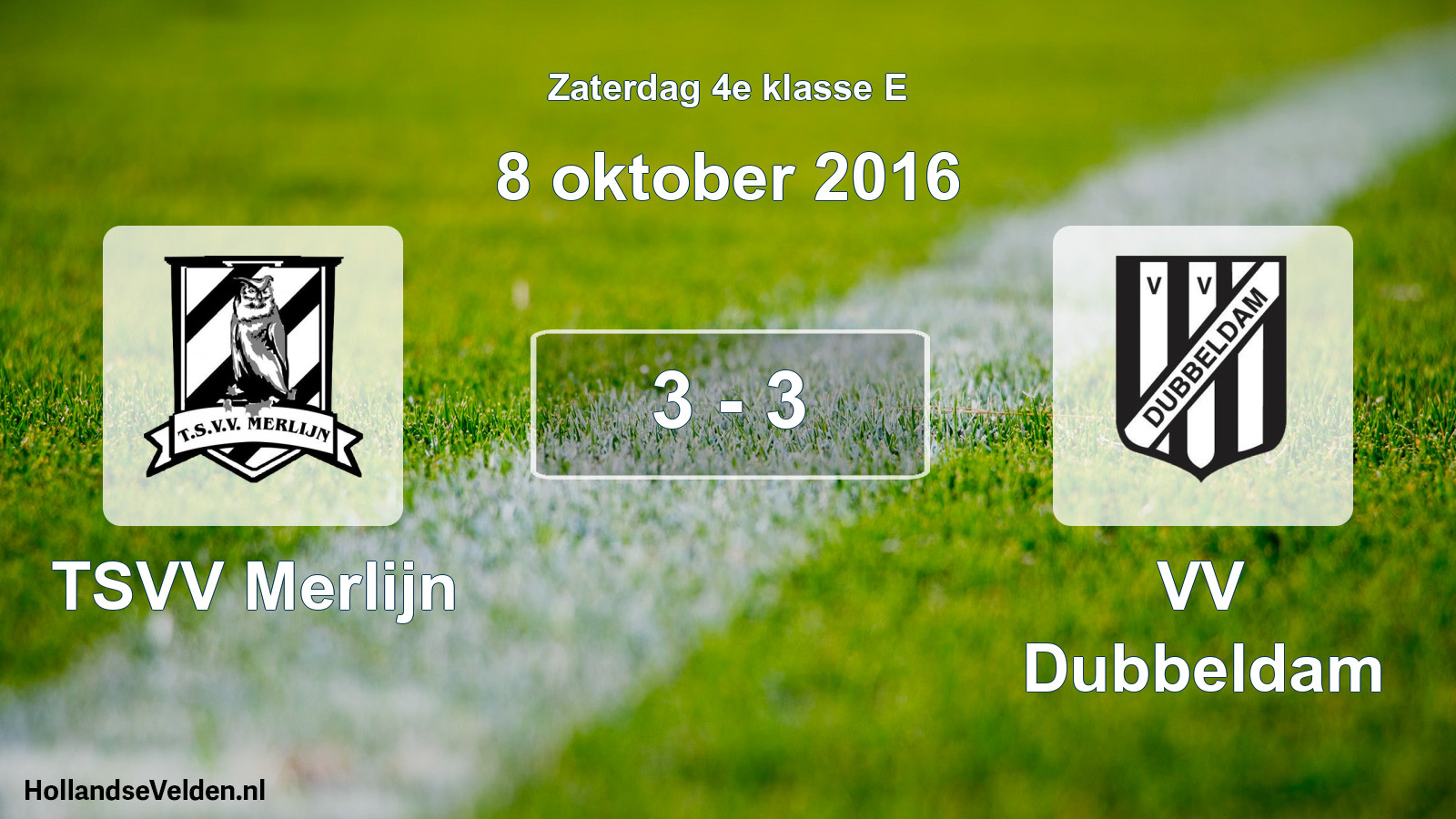 Total number of matches played: TSVV Merlijn - VV Dubbeldam 3 - 3 (8 October 2016)