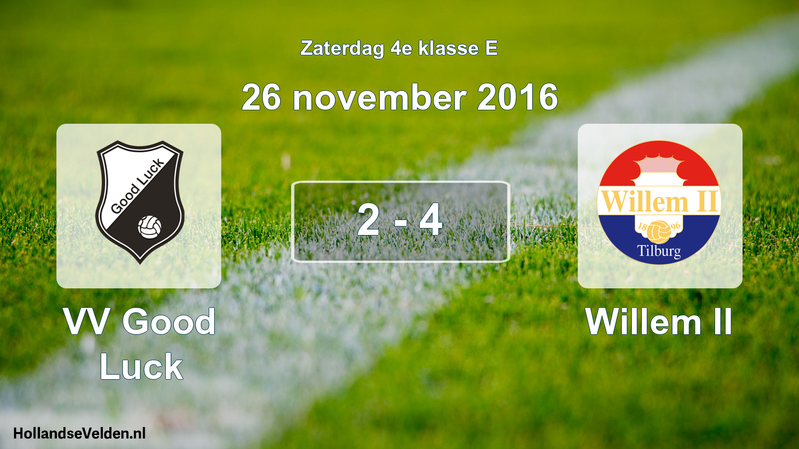 Total number of matches played: VV Good Luck - Willem II 2 - 4 (26 November 2016)