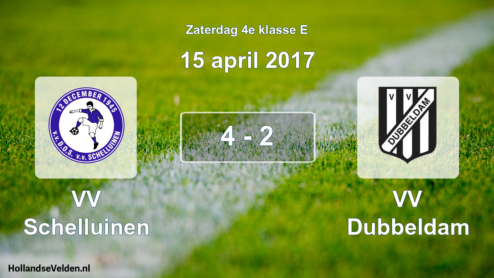 Total number of matches played: VV Schelluinen - VV Dubbeldam 4 - 2 (15 April 2017)