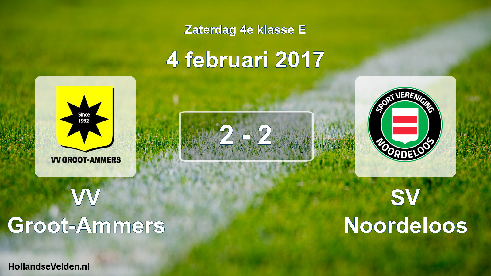 Total number of matches played: VV Groot-Ammers - SV Noordeloos 2 - 2 (4 February 2017)
