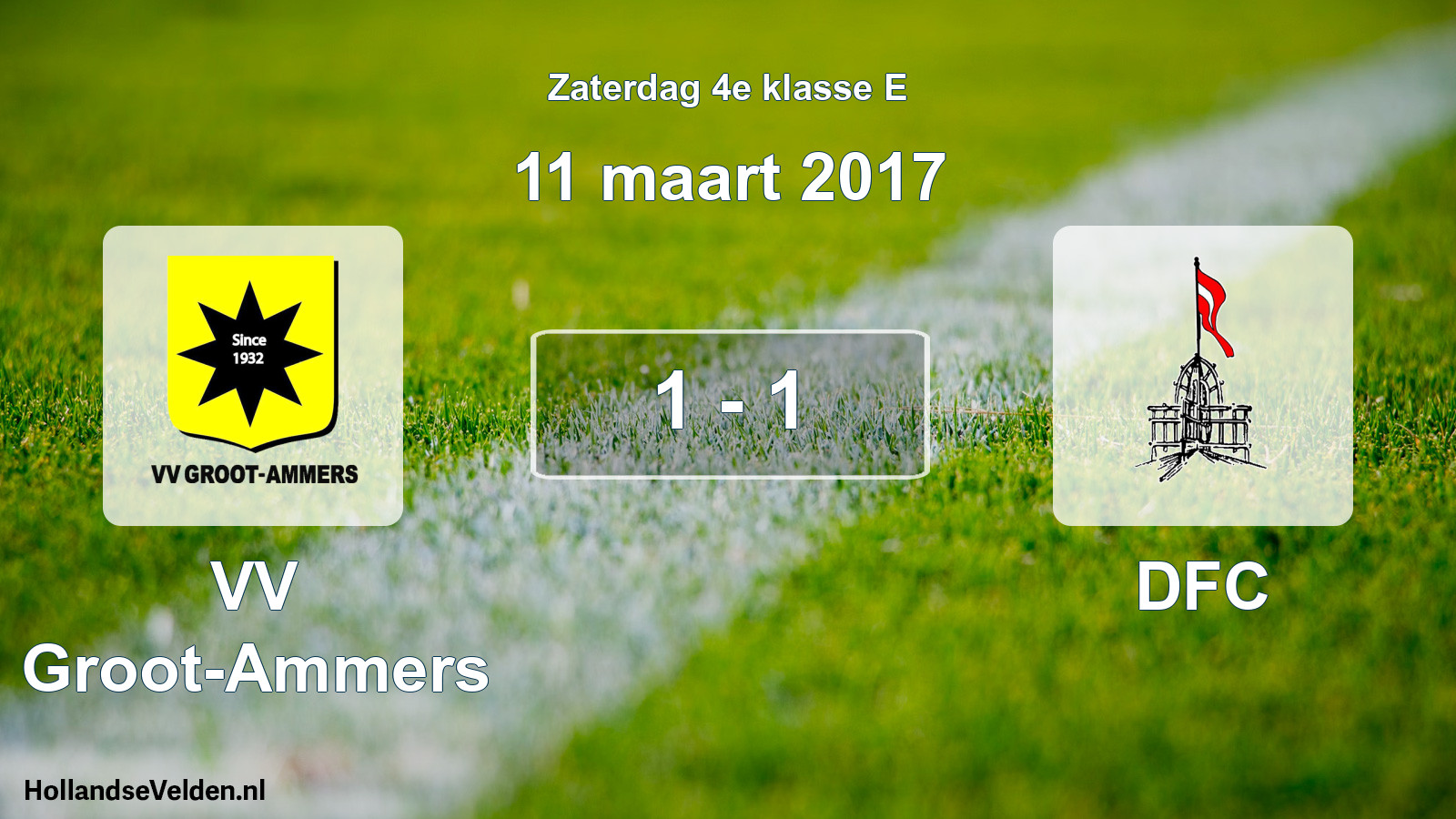 Total number of matches played: VV Groot-Ammers - DFC 1 - 1 (11 March 2017)