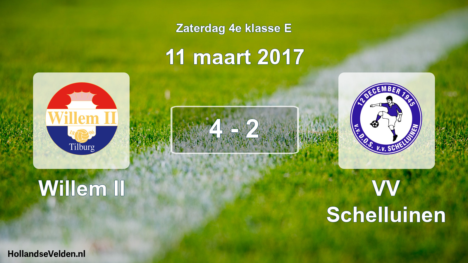 Total number of matches played: Willem II - VV Schelluinen 4 - 2 (11 March 2017)