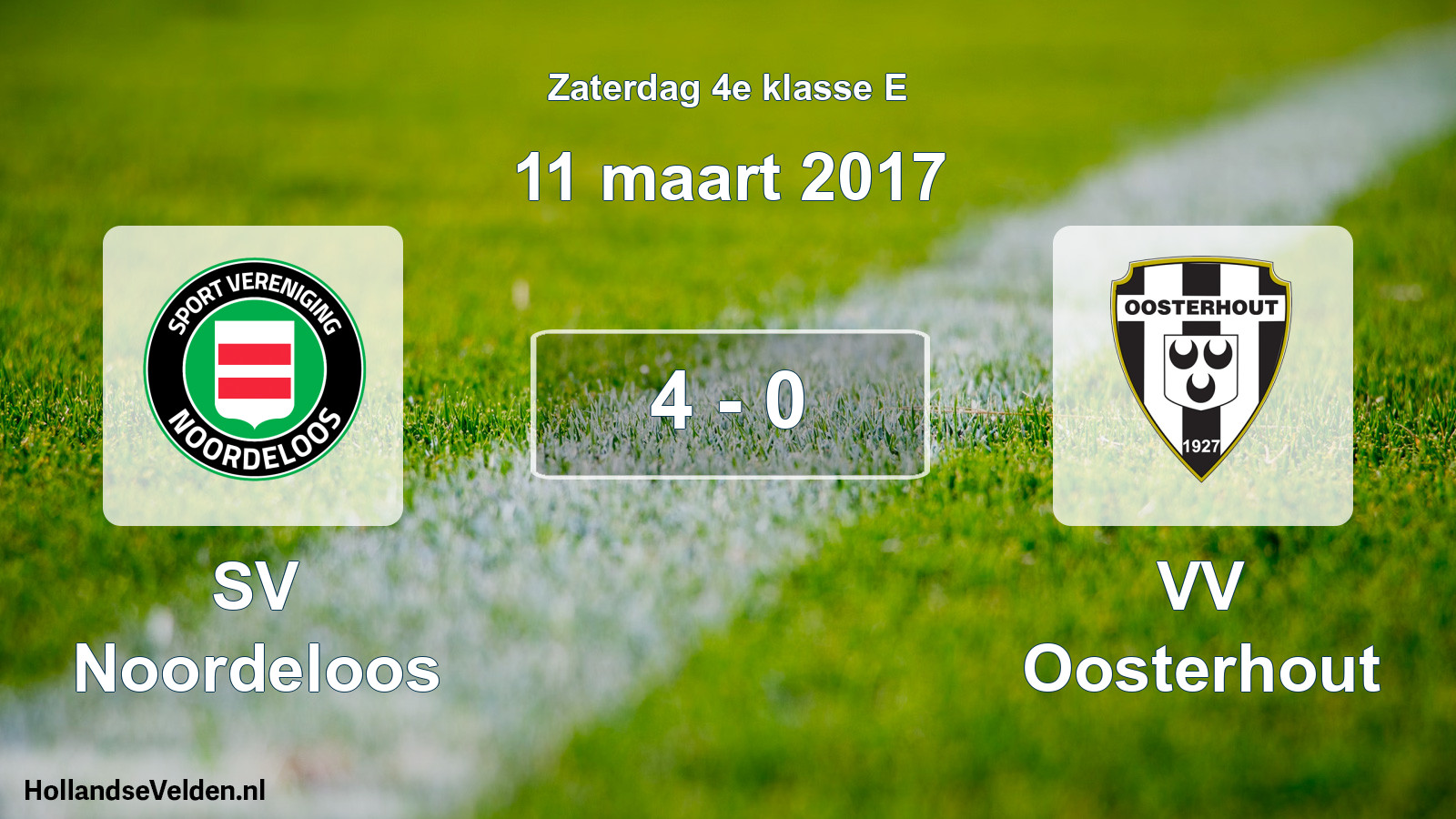 Total number of matches played: SV Noordeloos - VV Oosterhout 4 - 0 (11 March 2017)