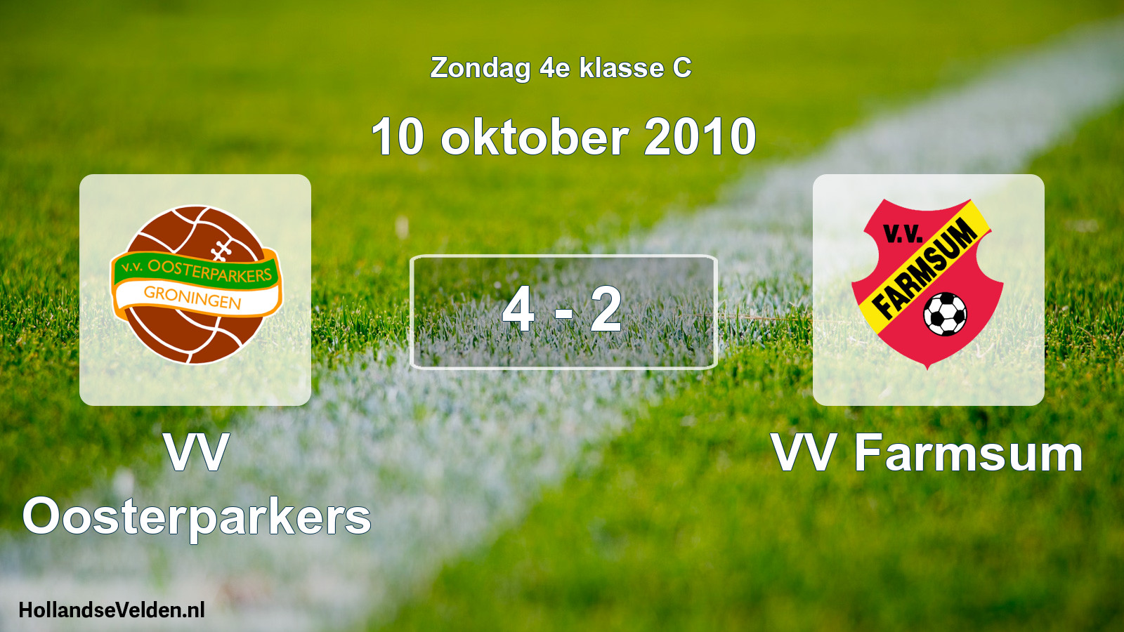 Total number of matches played: VV Oosterparkers - VV Farmsum 4 - 2 (10 October 2010)