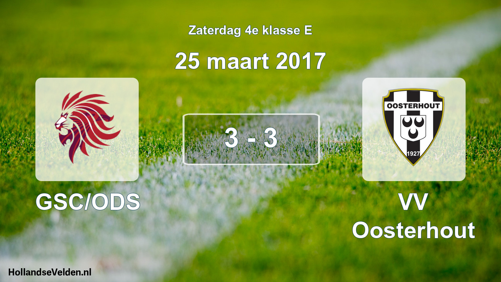Total number of matches played: GSC/ODS - VV Oosterhout 3 - 3 (25 March 2017)