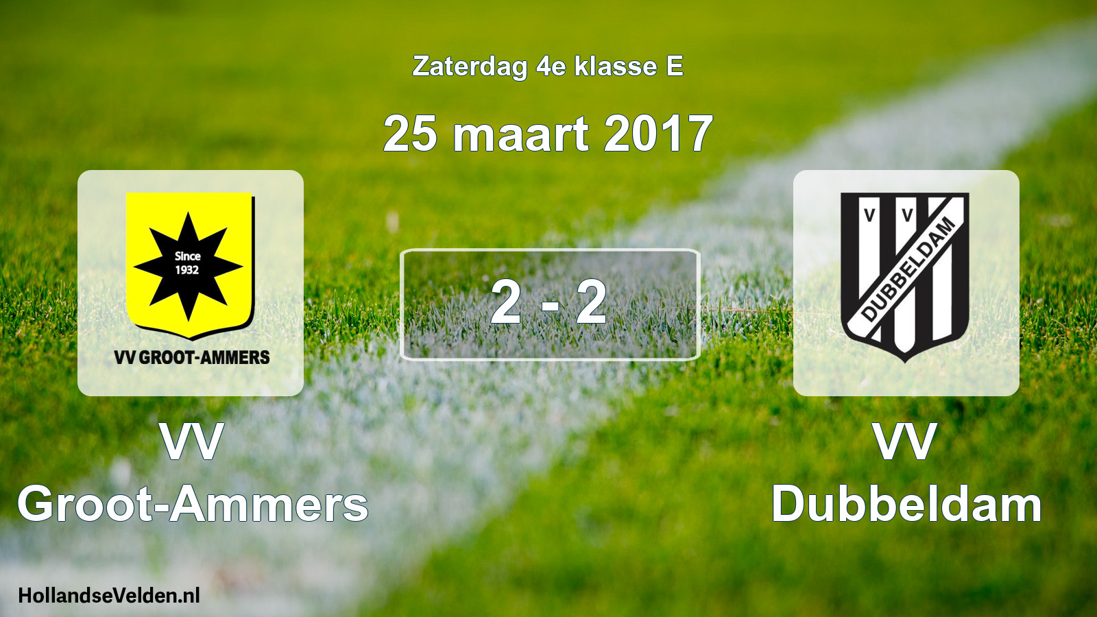 Total number of matches played: VV Groot-Ammers - VV Dubbeldam 2 - 2 (25 March 2017)