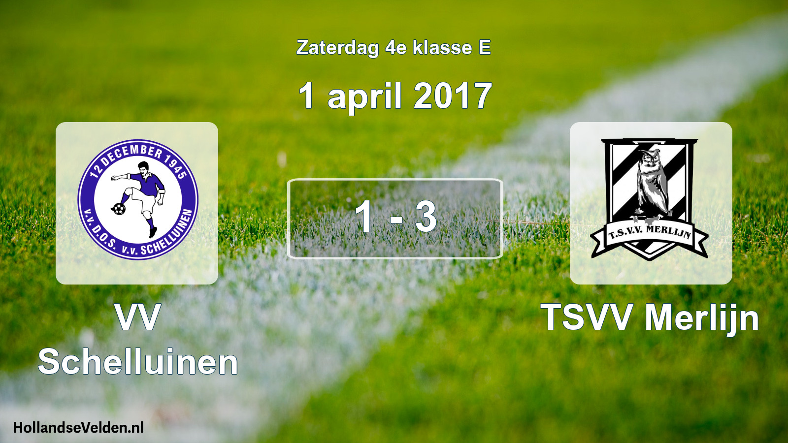 Total number of matches played: VV Schelluinen - TSVV Merlijn 1 - 3 (1 April 2017)