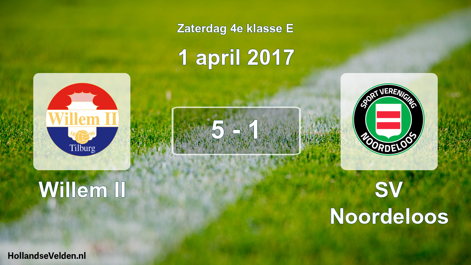 Total number of matches played: Willem II - SV Noordeloos 5 - 1 (1 April 2017)
