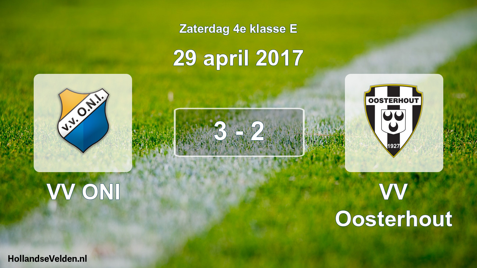 Total number of matches played: VV ONI - VV Oosterhout 3 - 2 (29 April 2017)