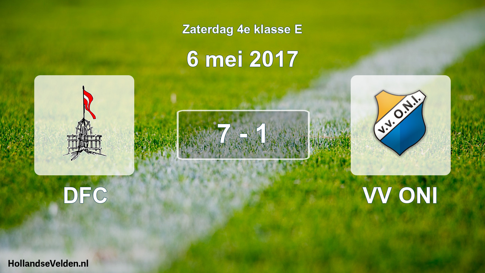 Total number of matches played: DFC - VV ONI 7 - 1 (6 May 2017)