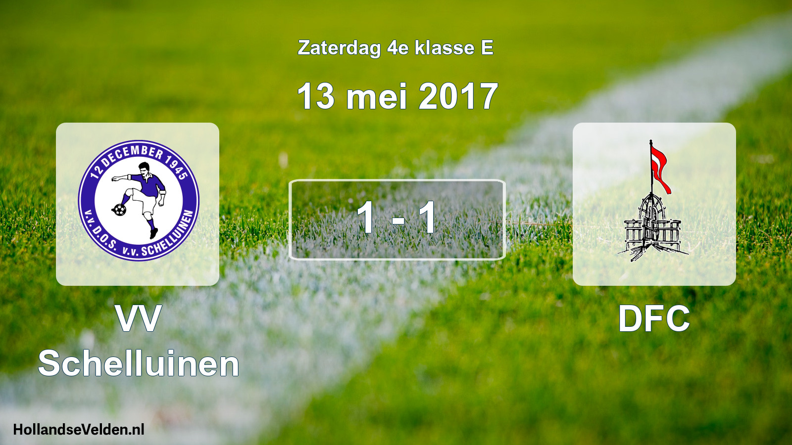 Total number of matches played: VV Schelluinen - DFC 1 - 1 (13 May 2017)