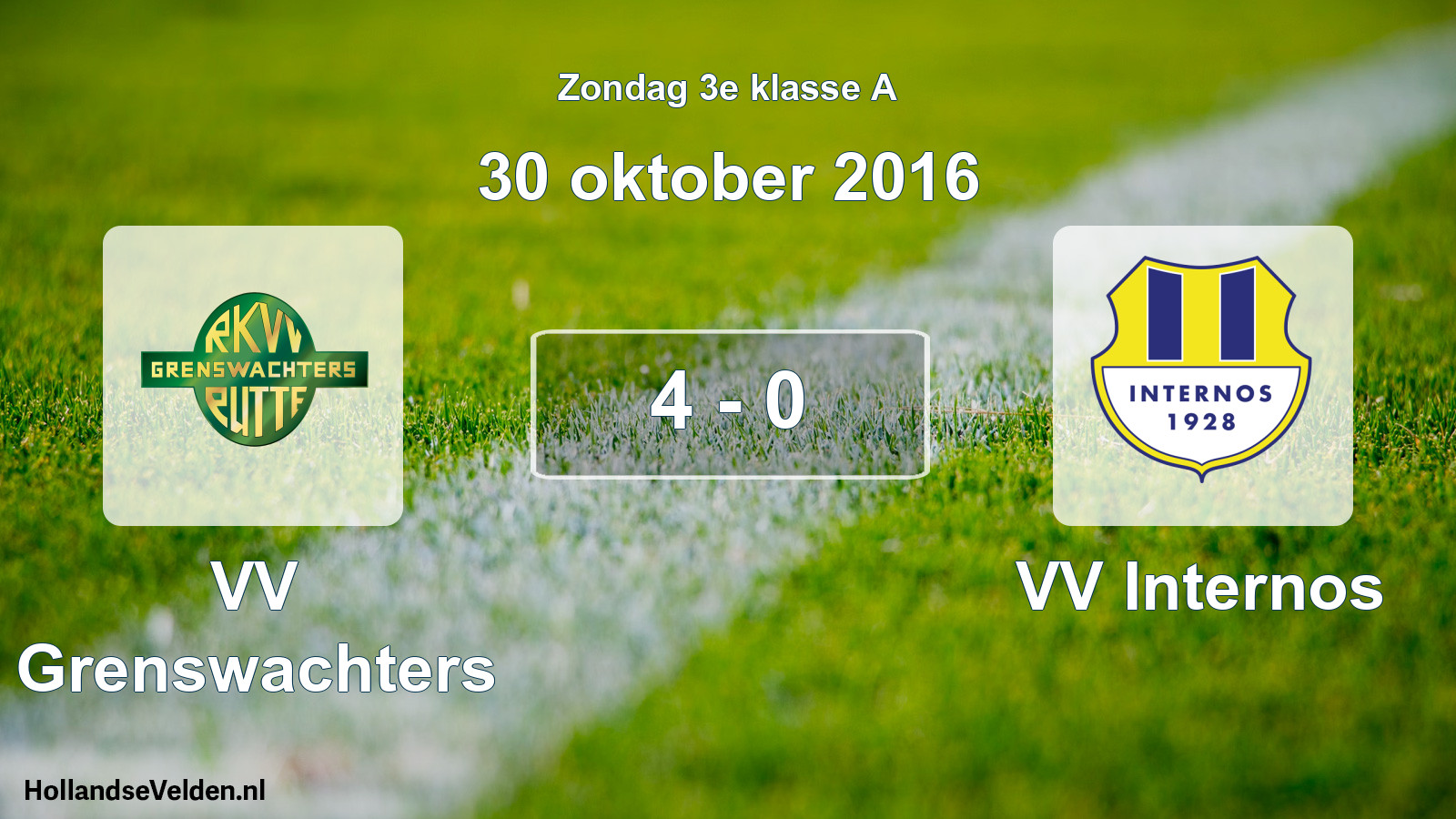 Total number of matches played: VV Grenswachters - VV Internos 4 - 0 (30 October 2016)