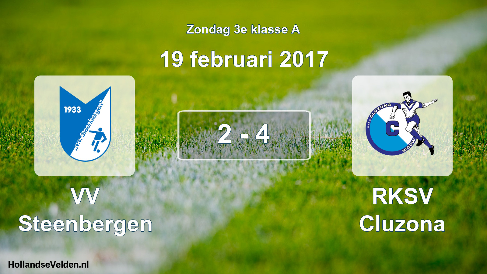 Total number of matches played: VV Steenbergen - RKSV Cluzona 2 - 4 (19 February 2017)
