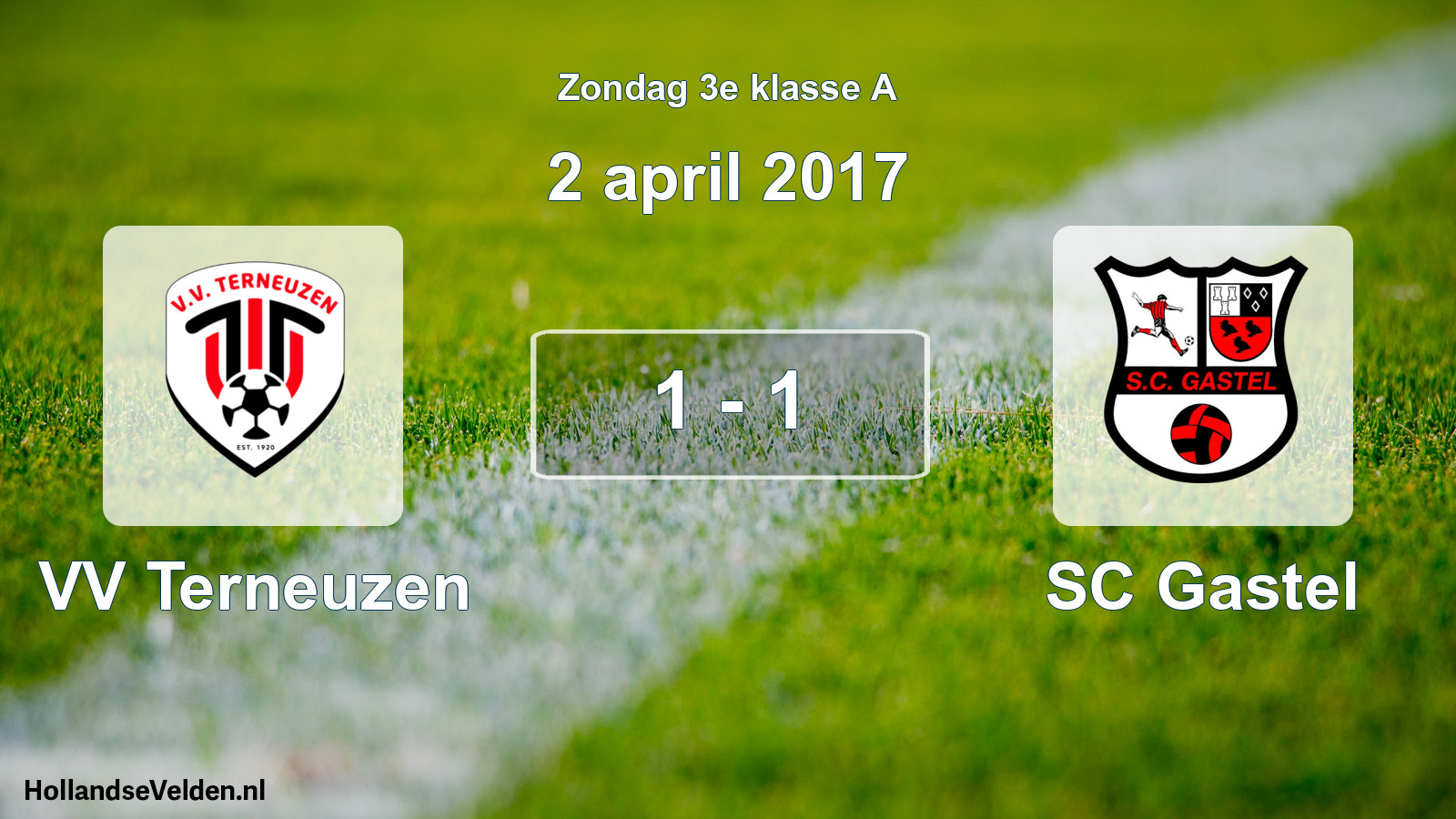 Total number of matches played: VV Terneuzen - SC Gastel 1 - 1 (2 April 2017)