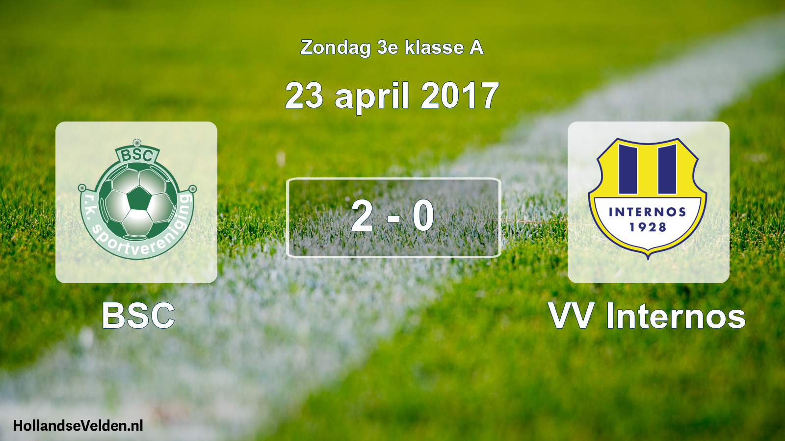 Total number of matches played: BSC - VV Internos 2 - 0 (23 April 2017)