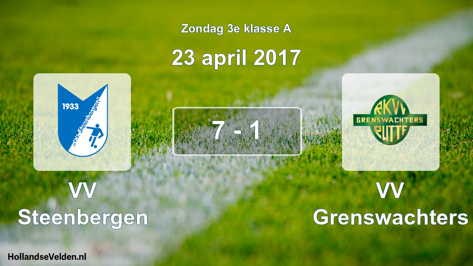 Total number of matches played: VV Steenbergen - VV Grenswachters 7 - 1 (23 April 2017)