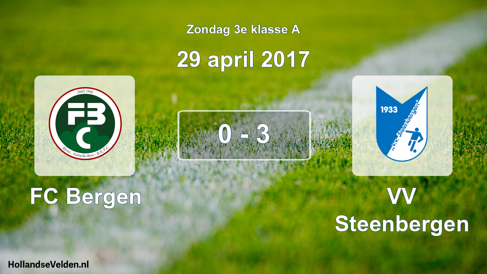 Total number of matches played: FC Bergen - VV Steenbergen 0 - 3 (29 April 2017)