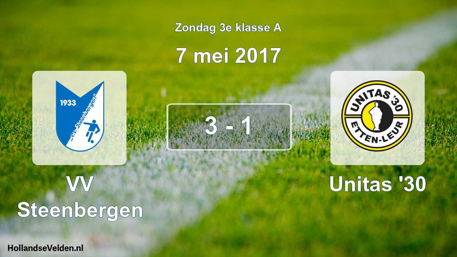 Total number of matches played: VV Steenbergen - Unitas '30 3 - 1 (7 May 2017)