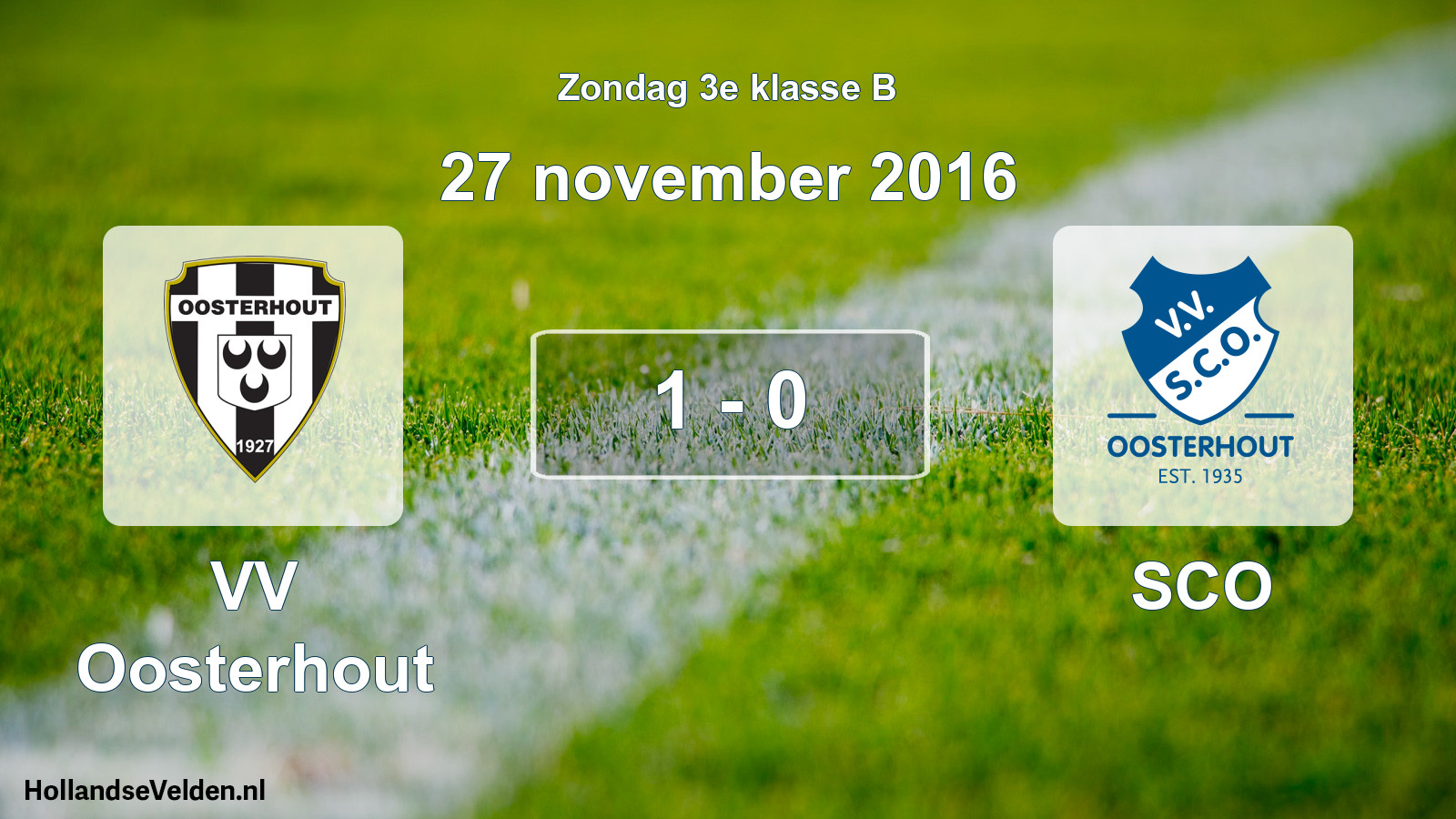 Total number of matches played: VV Oosterhout - SCO 1 - 0 (27 November 2016)