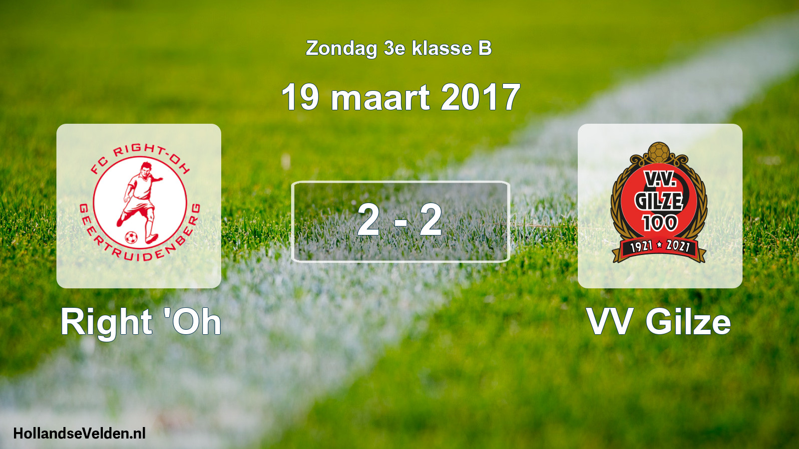 Total number of matches played: Right 'Oh - VV Gilze 2 - 2 (19 March 2017)